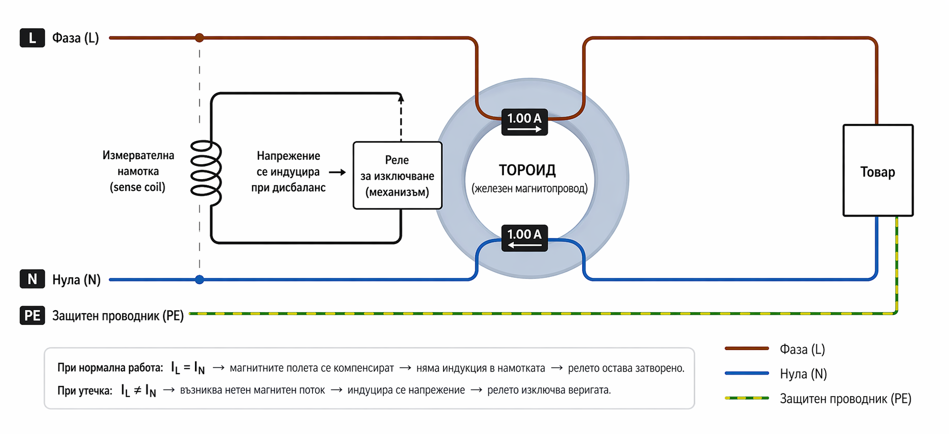Принцип на работа на ДТЗ с тороид
